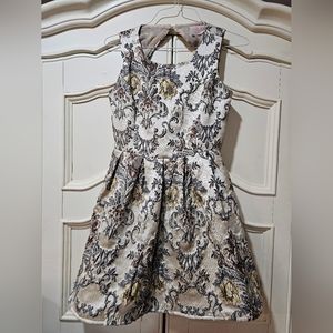 Vintage Style MOON Cocktail Dress Small Rich Embroidered Brocade Baroque Design